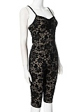 New Sexy Lace See-Through Suspender Top Hip Lifting Casual Pants Two-Piece Set