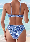 Floral Print Briefs Sexy Bikini Swimsuit Set