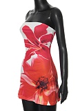 New Floral Print Tube Top Short Hip Dress