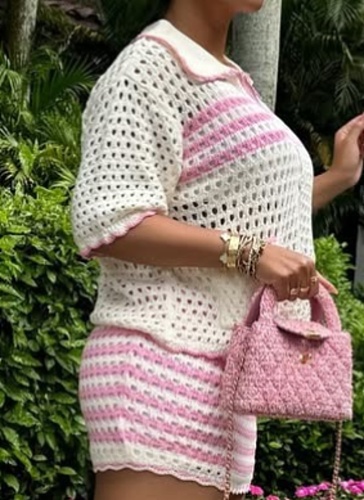 New Women'S Casual Loose Knitted Shirt Beach Dress Two-Piece Suit