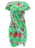 Casual Printed Short Sleeve Round Neck Irregular Dress