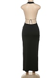 New Women'S Clothing Temperament Sexy Deep V Neck Backless Slim Dress