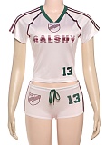 Fashion Casual Printed Round Neck Short-Sleeved T-Shirt Drawstring Shorts Two-Piece Set