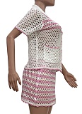 New Women'S Casual Loose Knitted Shirt Beach Dress Two-Piece Suit
