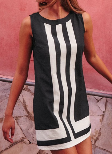 Summer New Holiday Style Splicing Sleeveless Casual Dress