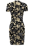 Casual Printed Short Sleeve Round Neck Irregular Dress