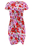 Casual Printed Short Sleeve Round Neck Irregular Dress