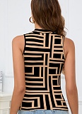 Simple Sexy Slim Fit Printed Sleeveless T-Shirt
