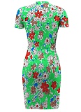 Casual Printed Short Sleeve Round Neck Irregular Dress