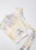 New Fashion Sexy Leopard Print Off-Shoulder Vest High Waist Shorts Two-Piece Set