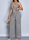Fashion Personality Striped Print Sleeveless Vest Wide-Leg Trousers Two-Piece Set