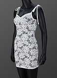 See-Through Slim Fit Suspender Flower Lace Hip Dress