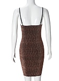 Spring And Summer New Sexy Backless High Elastic Hot Diamond Suspender Dress