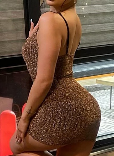 Spring And Summer New Sexy Backless High Elastic Hot Diamond Suspender Dress