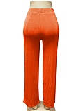 Women'S Shiny High Waist Elegant Wide Leg Trousers