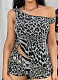 Fashionable Backless Zebra Print Off-Shoulder Tie Top And Shorts Two-Piece Set