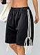 Elastic Waist Vertical Stripes Casual Wide Leg Shorts