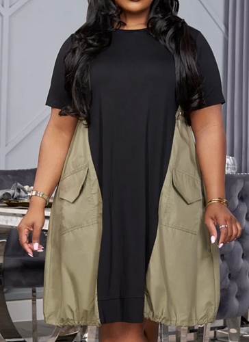 Summer Plus Size Fashionable Patchwork Loose Dress For Women