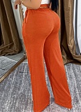 Women'S Shiny High Waist Elegant Wide Leg Trousers