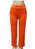 Women'S Shiny High Waist Elegant Wide Leg Trousers