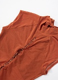 Spring And Summer Half Turtleneck Tie Hollow Mesh Splicing Pleated Dress