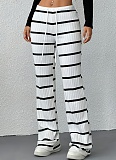 New High Waist Drawstring Versatile Striped Wide Leg Pants For Spring And Summer