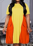 Summer Plus Size Fashionable Patchwork Loose Dress For Women