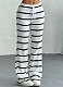 New High Waist Drawstring Versatile Striped Wide Leg Pants For Spring And Summer