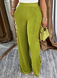 Women'S Shiny High Waist Elegant Wide Leg Trousers