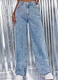 New Pearl Wash High Waist Straight Jeans
