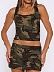 Fashion Slim Fit Versatile Off-Shoulder Vest Sexy Printed Skirt Two-Piece Suit