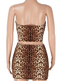 Summer New Tube Top Printed Top Short Skirt Hot Girl Two Piece Set