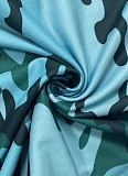 Camouflage Print Top Shorts Casual Sports Large Size Two-Piece Suit
