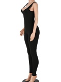 New U-Neck Printed Backless Sports Jumpsuit For Women
