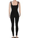New U-Neck Printed Backless Sports Jumpsuit For Women