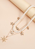 Summer Starfish Shell Pearl Baroque Necklace Beach Leisure Necklace