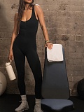 New U-Neck Printed Backless Sports Jumpsuit For Women