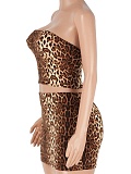 Summer New Tube Top Printed Top Short Skirt Hot Girl Two Piece Set