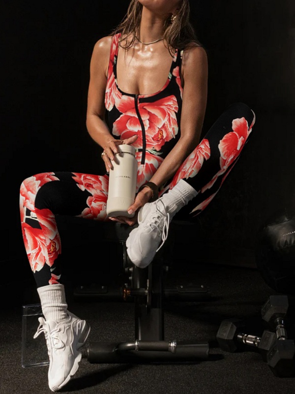 New U-Neck Printed Backless Sports Jumpsuit For Women