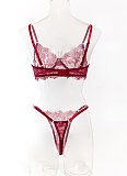 Summer Thin Lace Breathable Gathered Sexy Women'S Underwear Set