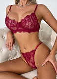Summer Thin Lace Breathable Gathered Sexy Women'S Underwear Set