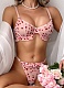 Summer Sexy Lace Ultra-thin See-through Heart-shaped Flocking Women's Underwear Set