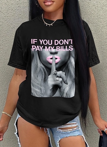 Casual O-Neck Printed T-Shirt For Women