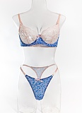 New Ladies Lace Underwear Leopard Print Contrast Color Bra Set