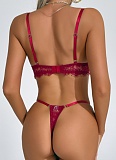 Summer Thin Lace Breathable Gathered Sexy Women'S Underwear Set