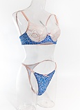 New Ladies Lace Underwear Leopard Print Contrast Color Bra Set