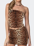 Summer New Tube Top Printed Top Short Skirt Hot Girl Two Piece Set