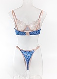 New Ladies Lace Underwear Leopard Print Contrast Color Bra Set