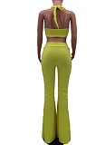 Fashionable And Casual New Style Small Vest Bell Bottom Pants Two Piece Suit For Women