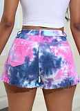 Fashion Tie-Dye Ripped Oversized Women'S Denim Shorts
